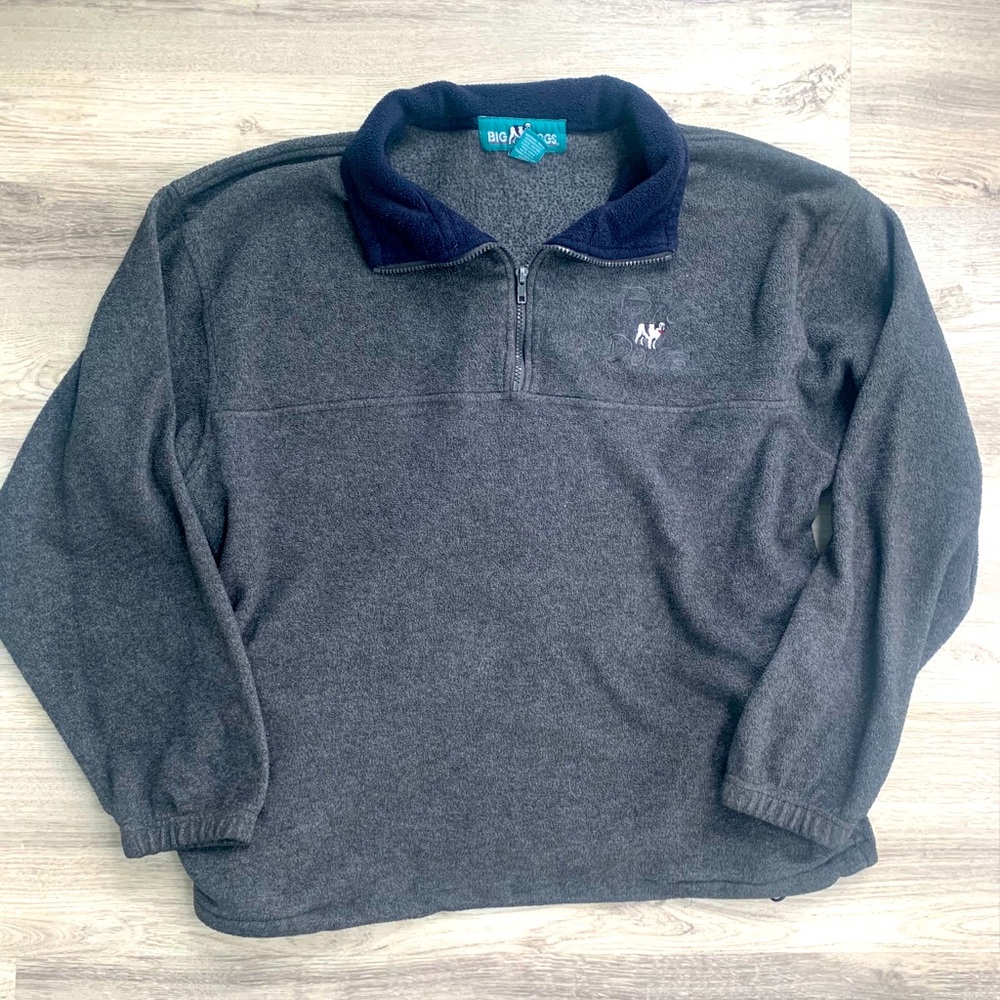 embroidered big dogs 1/4 zip up